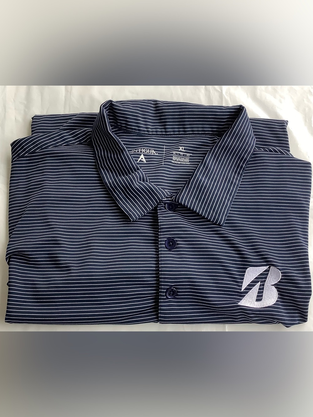 Men’s Antigua Navy Striped Polo Shirt